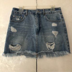 Forever 21 Ripped Denim Skirt